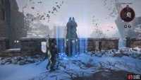 As you exit the castle ruins, you’ll notice a huge blighted tree. The Altar is to the left of the tree.