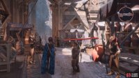 Head toward the archway and you’ll find a path between two market stalls to the north.