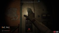 Interact with the switch and follow the path to the end of the hall.