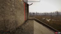 You can find a ladder leading up in the southeast corner of the facility.