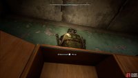 The Ruby Exosuit will be on top of the cupboards to your right.
