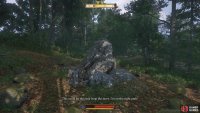 Continue through the forest to find the Big Stone.