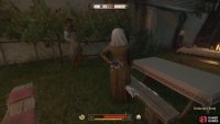You’ll find Betty in the courtyard by the tables.