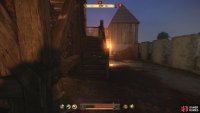 Exit the tower and go up the stairs in front of you.