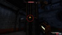 The turret at the bottom of the stairs will be on and hostile. Hug the pillar and activate the junction box to turn it off.