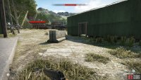 There is an entrance to the complex to the right of the entrance. Try to run past the guards and turret to reach it.