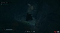 Dive under the water to find a path leading to the other side.