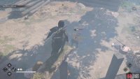 Use the objects around the area to get a jump on him.