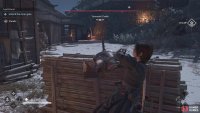 You can shank this enemy and pull him over the bamboo pile when he gets close.