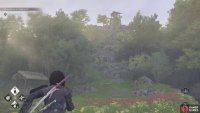 You can see the large tower on the hill from the town.