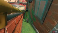 This will take you to a warp pipe that will place you on the roof above.