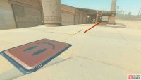 Use the ramp at the end of the path to reach the panel.
