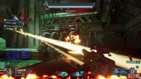 Strafe back and forth to avoid the laser fire from the boss.