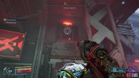 Look on the walls near the checkpoint for a grate you can pull off with your grapple.