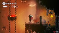 Go left until you reach the vertical room with the exploding bugs.