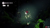 Bouncing off of the flying bugs is one way to get across the large gap.