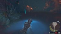 Keep an eye on the red dot on the mini map marking the Invasive Plesioth as it makes its rounds and grab the tracks to the left of the entrance,