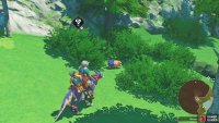 hiding behind bushes,