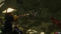 Follow the fox to a cave and use your grapple to free its fellow,