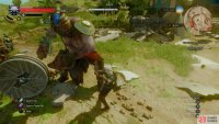 The old strong attack and dodge combo is a safe way to chip Golyat’s life bar down.