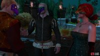 You’ll be accosted by a drunkard at the Vegelbud Estate - either talk you way out of things to appease Triss,