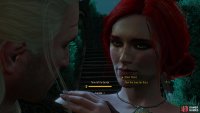 then pass some time with Triss - if you want the option of romancing her later, you’ll need to kiss her.