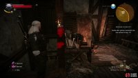 Head upstairs and use your Witcher senses to find a torch - ignite it to open a secret door,